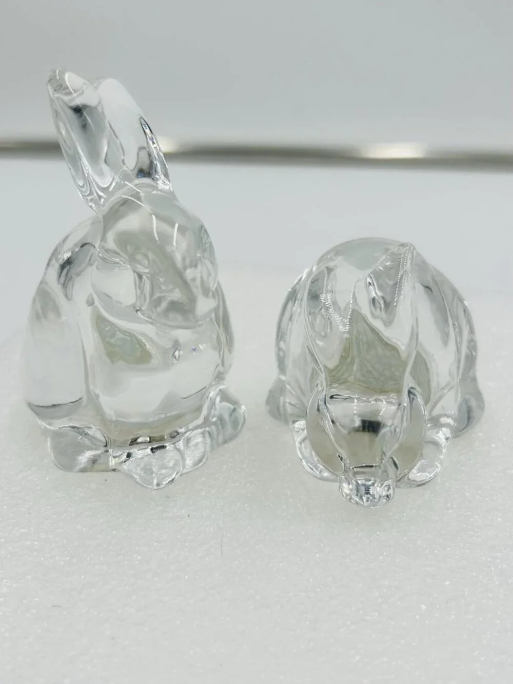 Gorham Fine Crystal Glass Bunny Rabbit Salt & Pepper Shakers Czech Republic NEW